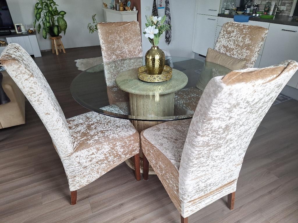 Eethoek met stoelen, Huis en Inrichting, Ophalen, Gebruikt, 4 tot 6 stoelen