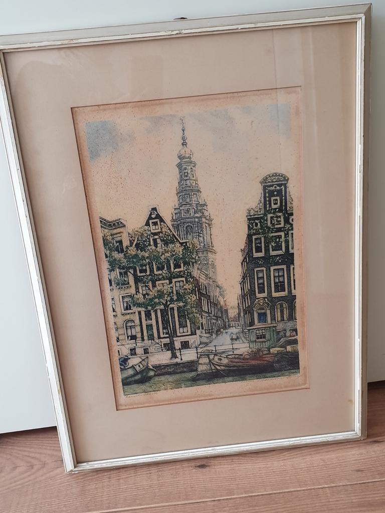 Cornelis Brandenburg (1884-1954l) Zuiderkerk,  kleur., Antiek en Kunst, Ophalen of Verzenden