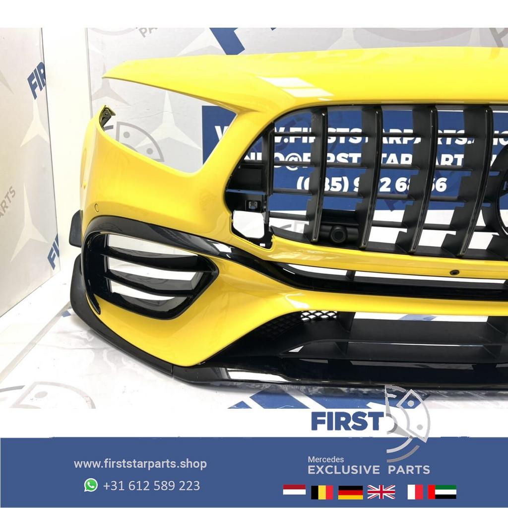 W177 A45 A45S AMG BUMPER A KLASSE 2024 VOORBUMPER GEEL COMPL, Gebruikt, -, Voor, Ophalen of Verzenden