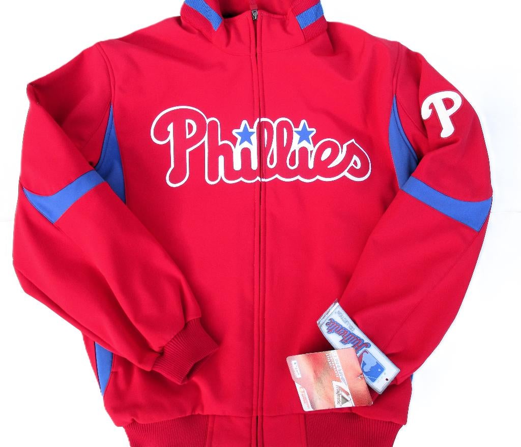 Philadelphia phillies mlb vintage baseballjack majestic, Sport en Fitness, Honkbal en Softbal, Info@taurusvintage.nl, Nieuw, Ophalen of Verzenden