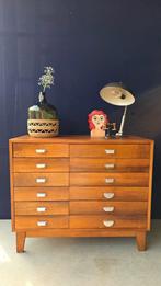 Vintage winkel lade kast, dressoir met lades, ladekast, Ophalen, Gebruikt, 100 tot 150 cm, 5 laden of meer