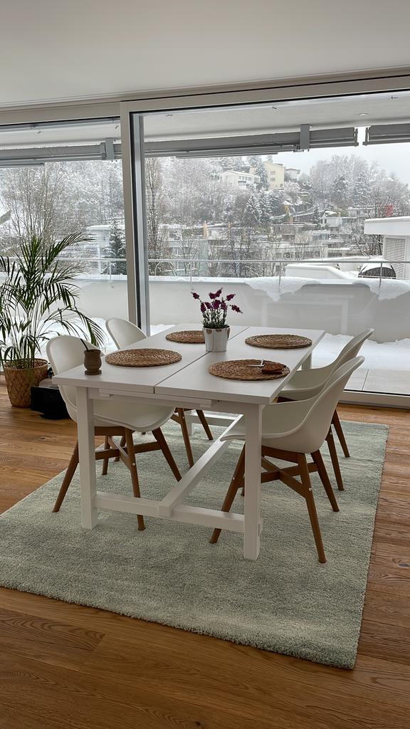 IKEA NORDVIKEN tafel + 4 FANBYN stoelen set. goed als nieuw, Ophalen, Zo goed als nieuw, Rechthoekig, 50 tot 100 cm