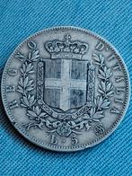 Italië 5 Lire 1865 N BM Vittorio Emanuele III  - Zilver, Verzenden, Italië, Losse munt, Zilver