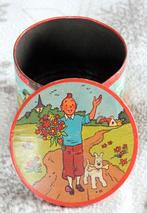 Metalen blikken doosje Kuifje Hergé Tintin Brochet 1965, Verzenden, Kuifje, Gebruikt, Beeldje of Figuurtje