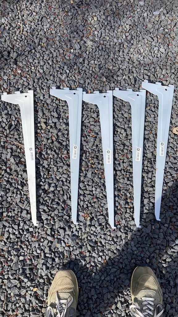 Grijze/zilverkleurog/ witte  Plankdragers 50 cm, Ophalen of Verzenden, Zo goed als nieuw