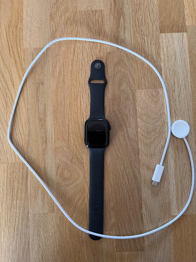 Apple Watch 9, Ophalen, Zwart, IOS, Zo goed als nieuw
