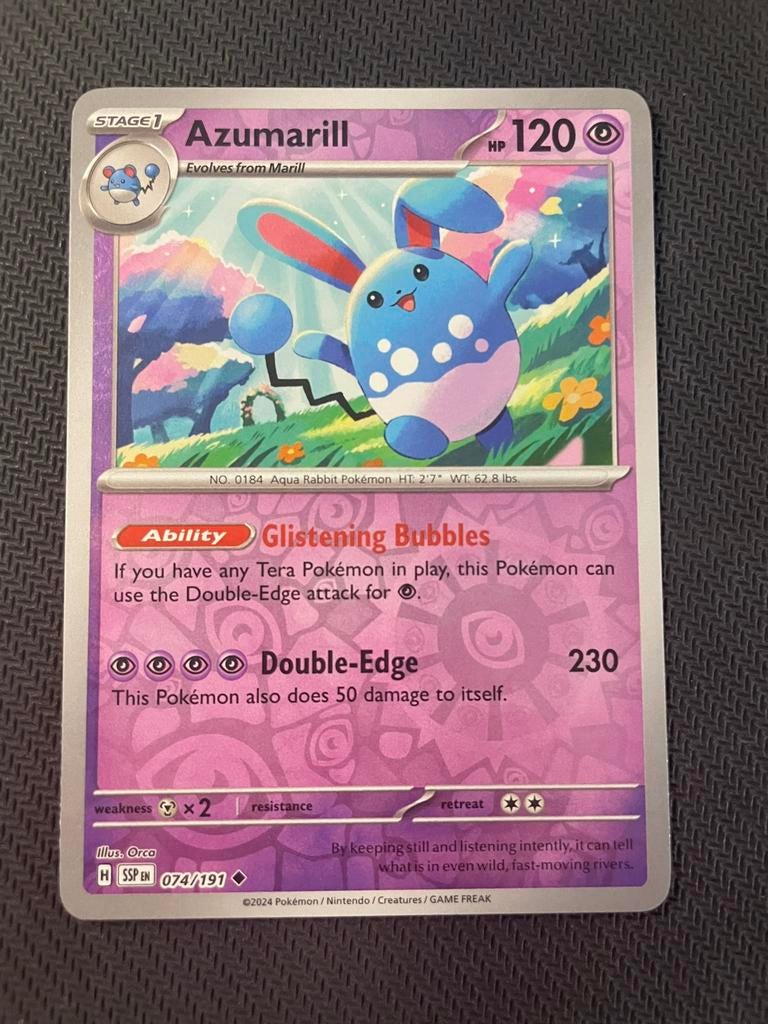 Azumarill 074/191 Reverse Holo Surging Sparks Packfresh, Verzenden, Zo goed als nieuw