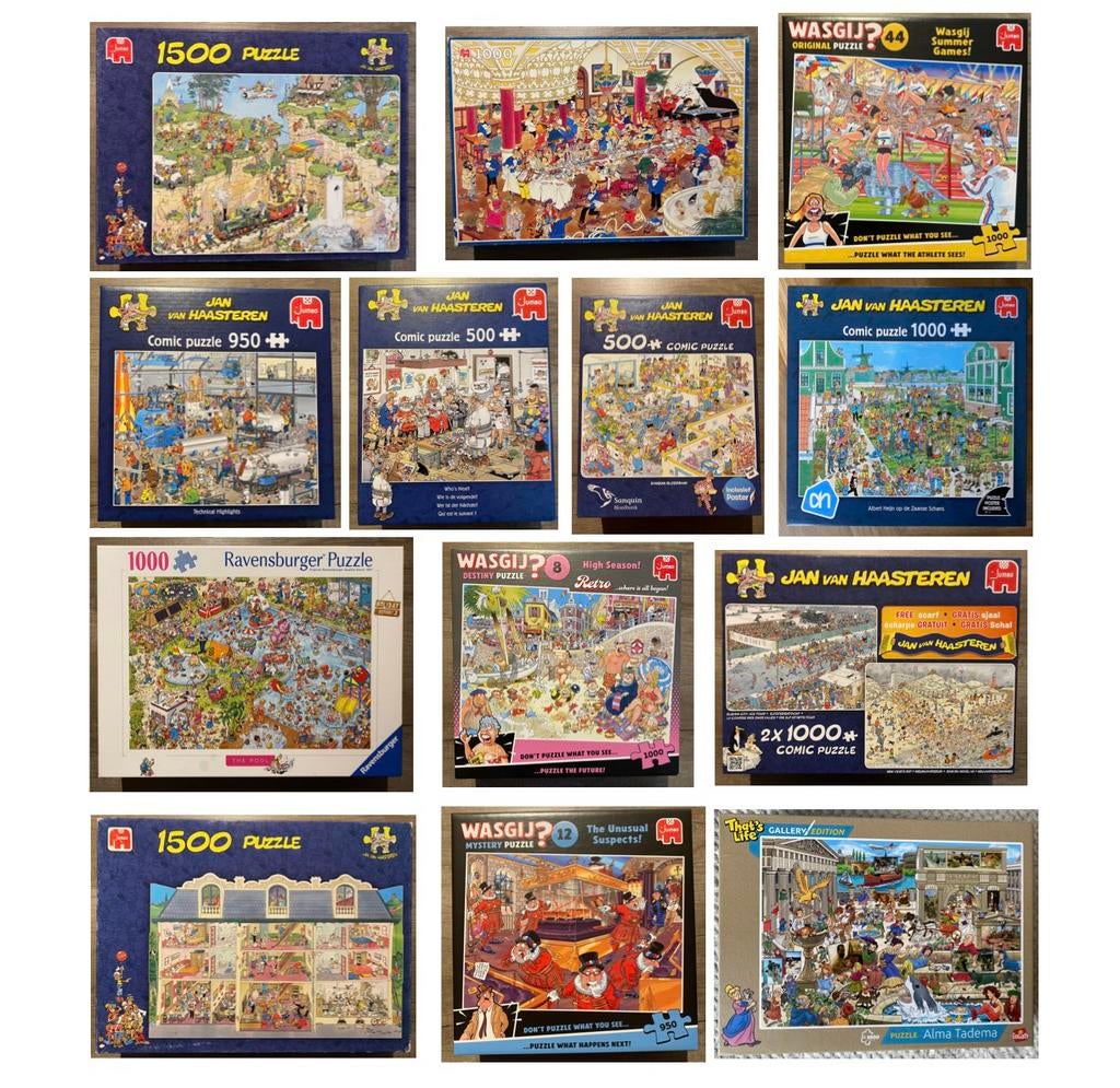 15 verschillende puzzels, Hobby en Vrije tijd, Denksport en Puzzels, Zo goed als nieuw, 500 t/m 1500 stukjes, Ophalen of Verzenden