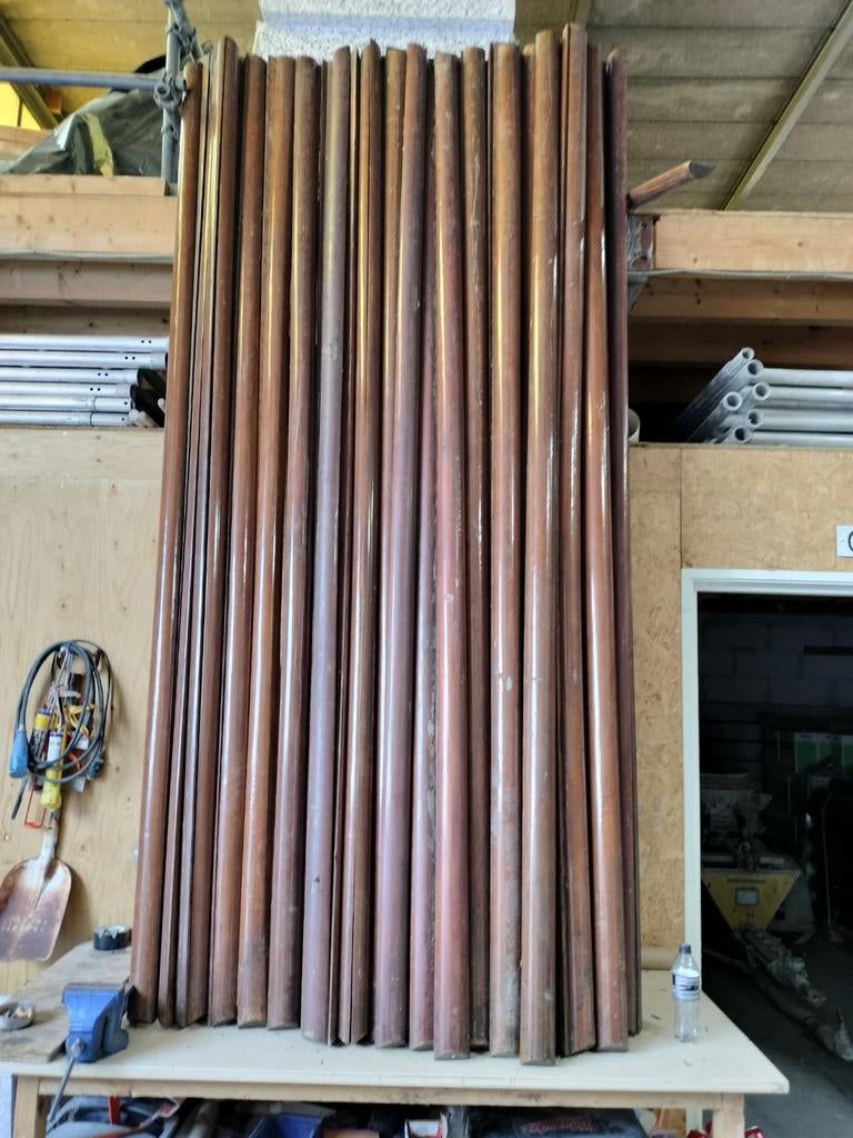 Houten halfronde palen, Ophalen of Verzenden, 50 mm of meer, Balk, Minder dan 200 cm