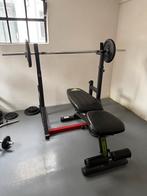 Home gym/ halterset met 98,5kg aan gietijzeren gewichten, Sport en Fitness, Ophalen, Gebruikt, Overige typen