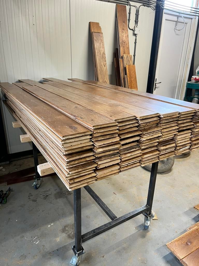 Prachtige massief eiken vloer 38m2, Ophalen, Vloerdelen of -planken, 10 m² of meer, 10 tot 30 cm