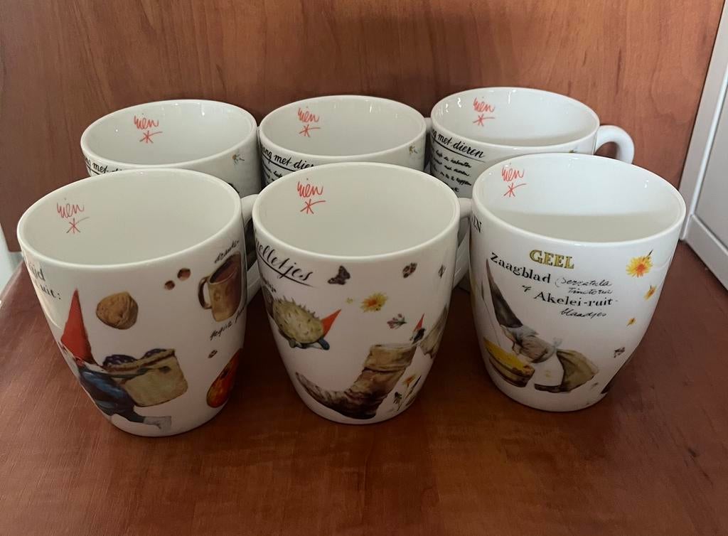 Zes mokken rien poortvliet, Ophalen, Zo goed als nieuw, Overige stijlen, Kop(pen) en/of Schotel(s)