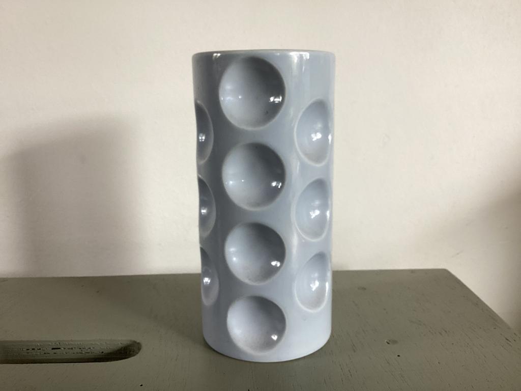 70s space vaas lichtblauw ‘Kingston Pottery Hull’ England -, Ophalen of Verzenden, Zo goed als nieuw, 25 tot 50 cm