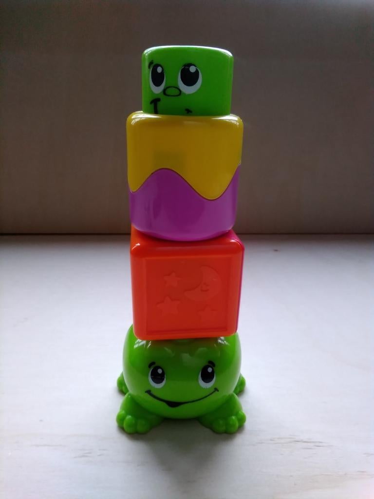 Fisher Price stapelblokken met rammelaar, Kinderen en Baby's, Speelgoed | Fisher-Price, Ophalen of Verzenden, Gebruikt, Rammelaar