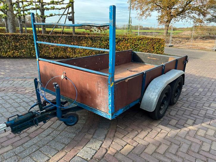 Aanhanger tandemasser met ijzeren bodemplaat, Auto diversen, Aanhangers en Bagagewagens, Gebruikt, Ophalen