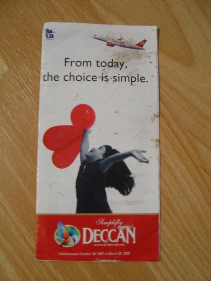 Timetable / dienstregeling Simplyfly Deccan winter 2007, Verzamelen, Luchtvaart en Vliegtuigspotten, Zo goed als nieuw, Boek of Tijdschrift