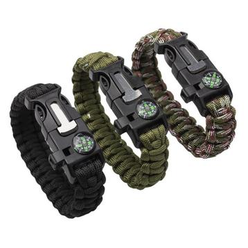 Paracord survival polsband (26 cm) in zwart, groen of camo beschikbaar voor biedingen