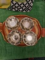 Vintage Theeservies met zilver plated houders en schoteltje, Antiek en Kunst, Antiek | Servies compleet, Ophalen of Verzenden
