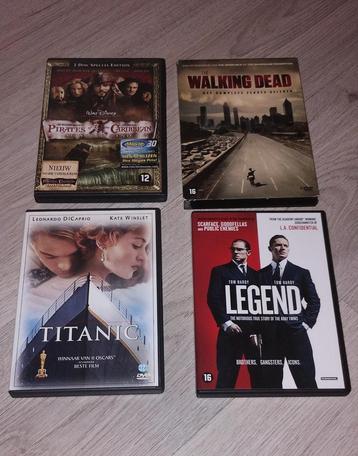 4x dvd o.a Titanic en the walking dead beschikbaar voor biedingen