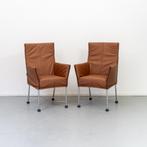 8x Montis Chaplin Stoel Tobago Leer Cognac - RVS/Dop, Huis en Inrichting, Stoelen, Niet ingevuld, Bruin, Niet ingevuld, Ophalen of Verzenden