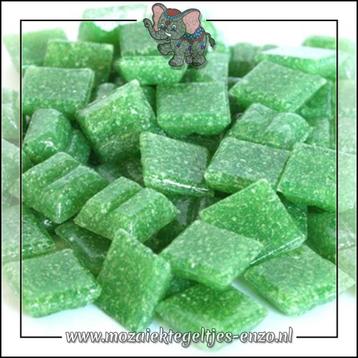 Glasmozaiek steentjes Basic Line | 1cm Mini Leaf Green beschikbaar voor biedingen