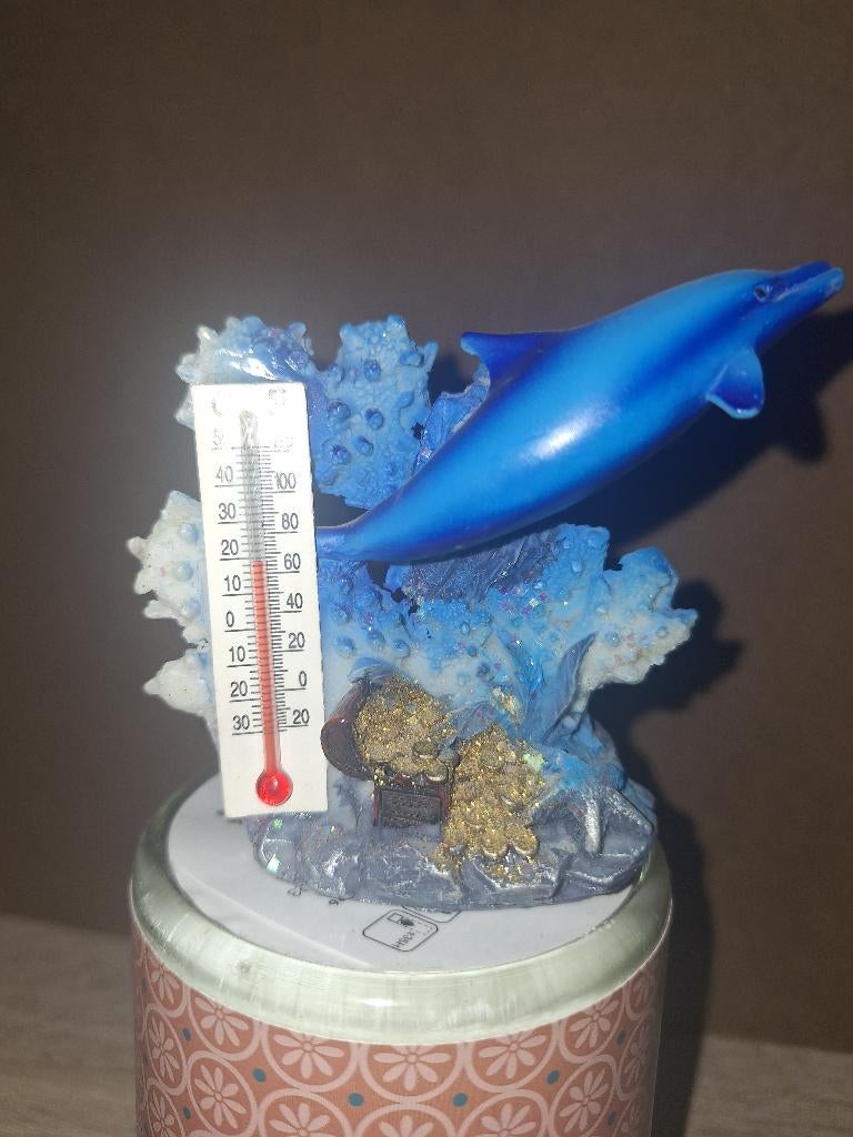 dolfijnenbeeld met temperatuurmeter, Verzamelen, Beelden en Beeldjes, Ophalen of Verzenden, Zo goed als nieuw, Dier