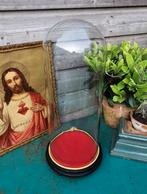 Antieke stolp mondgeblazen, belletjes in glas 50cm Miekje's, Antiek en Kunst, Curiosa en Brocante, Ophalen