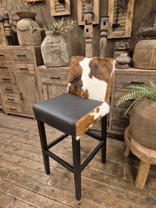 koeienhuid barkruk stoel eetkamerstoel fauteuil, Huis en Inrichting, Fauteuils, Nieuw, Leer, Ophalen