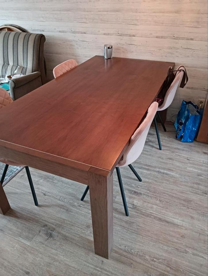 Eettafel en salontafel notenkleur, Huis en Inrichting, Tafels | Eettafels, 50 tot 100 cm, 150 tot 200 cm, Rechthoekig, Ophalen