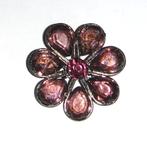 Mooie ronde broche met paarse kristallen., Ophalen of Verzenden, Paars