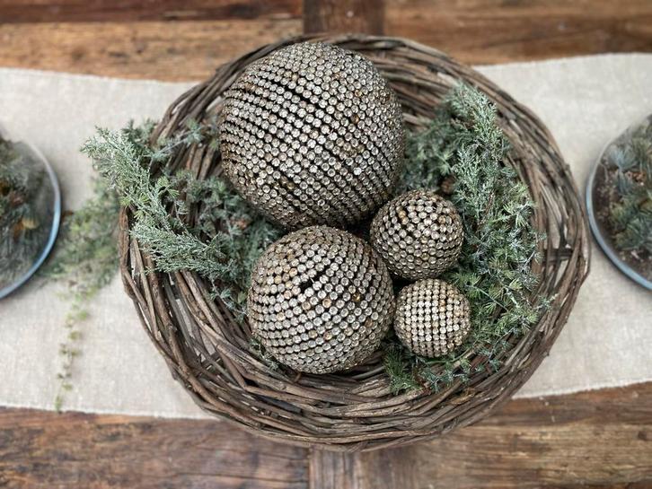 Manden set van 2 - hoffz, Huis en Inrichting, Woonaccessoires | Schalen en Manden, Gebruikt, Mand, Rond, Riet, Ophalen of Verzenden