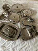Roestvrij stalen dekschalen, Huis en Inrichting, Keuken | Potten en Pannen, Ophalen, Zo goed als nieuw, Rvs, Kookpan of Snelkookpan