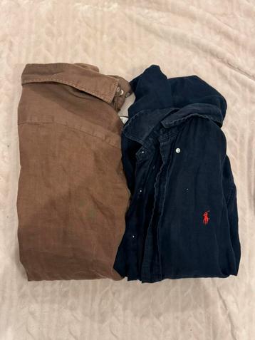 2x Luxe Linnen Overhemden (Massimo Dutti + Ralph Lauren) beschikbaar voor biedingen