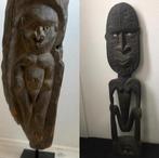 2 grote beelden Sepik Papua new Guinea no Dayak Asmat, Antiek en Kunst, Ophalen of Verzenden