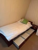 Mooi 1 persoonsbed met lade, nachtkastje, kast, matras dekbe, 90 cm, Ophalen of Verzenden, Eenpersoons, Wit