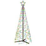 Kerstkegelboom kleurrijk 200 LED's 2x2 m, Nieuw, Ophalen