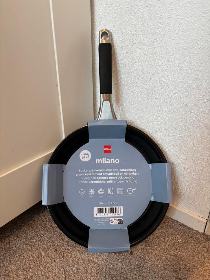 Nieuwe Koekenpan - Keramische Anti-aanbaklaag 24cm, Huis en Inrichting, Keuken | Potten en Pannen, Nieuw, Koekenpan of Braadpan