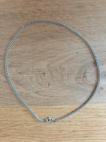 Zilveren 3mm fijne gourmetschakel ketting | 47 cm beschikbaar voor biedingen