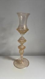 Murano glazen kandelaar met 24 karaats goud in verwerkt, Ophalen of Verzenden, Glas