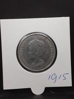 1 gulden 1915 Koningin Wilhelmina, Postzegels en Munten, Munten | Nederland, 1 gulden, Zilver, Ophalen of Verzenden, Koningin Wilhelmina