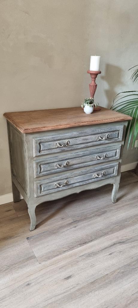 Eiken ladekastje Queen Ann gerestyled, Huis en Inrichting, Kasten | Ladekasten, Gebruikt, Minder dan 100 cm, 50 tot 100 cm, 25 tot 50 cm