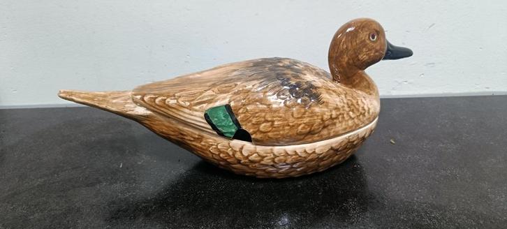 aardewerken antieke sauskom eend met lepel, Antiek en Kunst, Antiek | Servies los, Ophalen of Verzenden