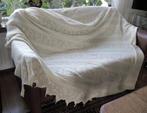 PRACHTIG GROOT ROOMWIT/CREME GEHAAKT SPREI/KLEED ,TAKJE MET, Ophalen of Verzenden