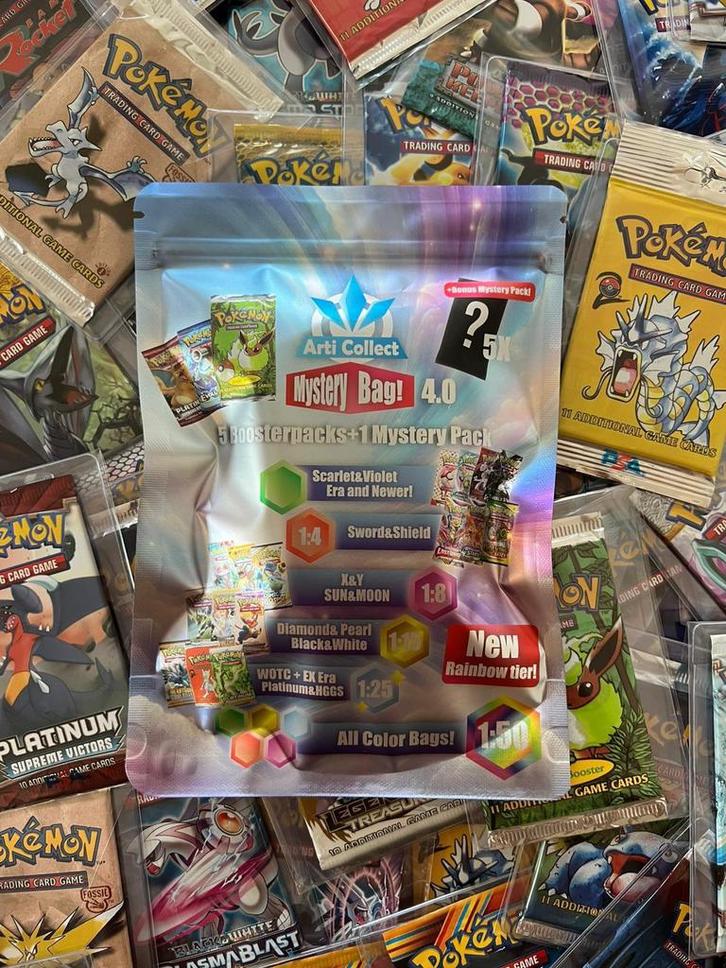Hij is terug! Mysterybag 4.0 , ! Articollect, Hobby en Vrije tijd, Verzamelkaartspellen | Pokémon, Zo goed als nieuw, Ophalen of Verzenden