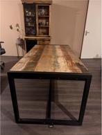 Houten Eettafel met Metalen Onderstel 180cm, Huis en Inrichting, Tafels | Eettafels, Zo goed als nieuw, 150 tot 200 cm, Vier personen