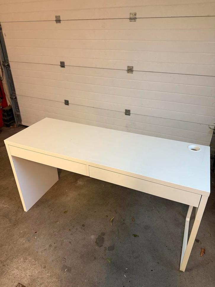 Witte Bureau - 142x50x75cm, Huis en Inrichting, Bureaus, Gebruikt, Bureau, Ophalen