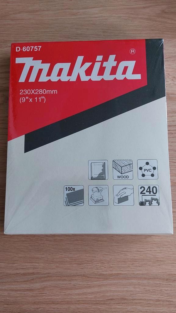 schuurpapier 1 pak (100 vel)  P-240.
Merk-Makita. D-60757, Doe-het-zelf en Verbouw, Schildersmaterialen, Nieuw, Overige typen