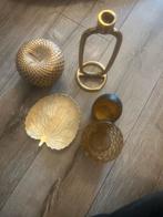 Gouden Woonaccessoires Set, Gebruikt, Ophalen of Verzenden, Metaal, Kandelaar