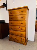 Vintage grenen ladekast met zes lades, Ophalen, A, A, A