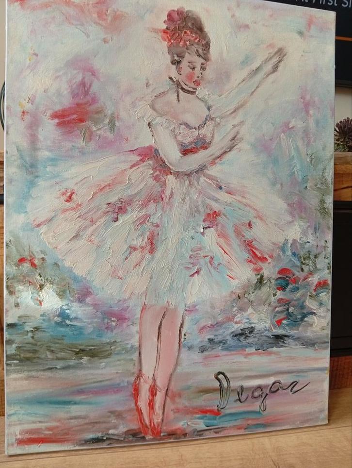 Schilderij Valdelice Salim - Degas Stijl Ballerina, Antiek en Kunst, Kunst | Schilderijen | Klassiek, Ophalen